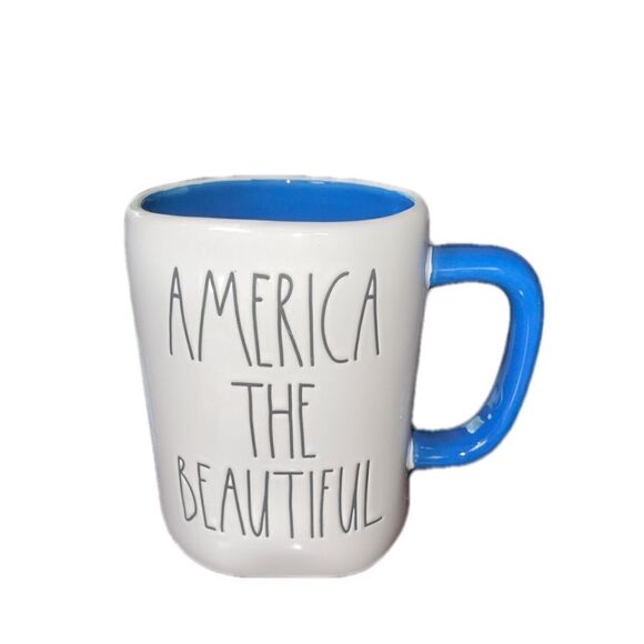 Rae Dunn America the Beautiful LL Mug Blue Interior/Handle New - Picture 1 of 3